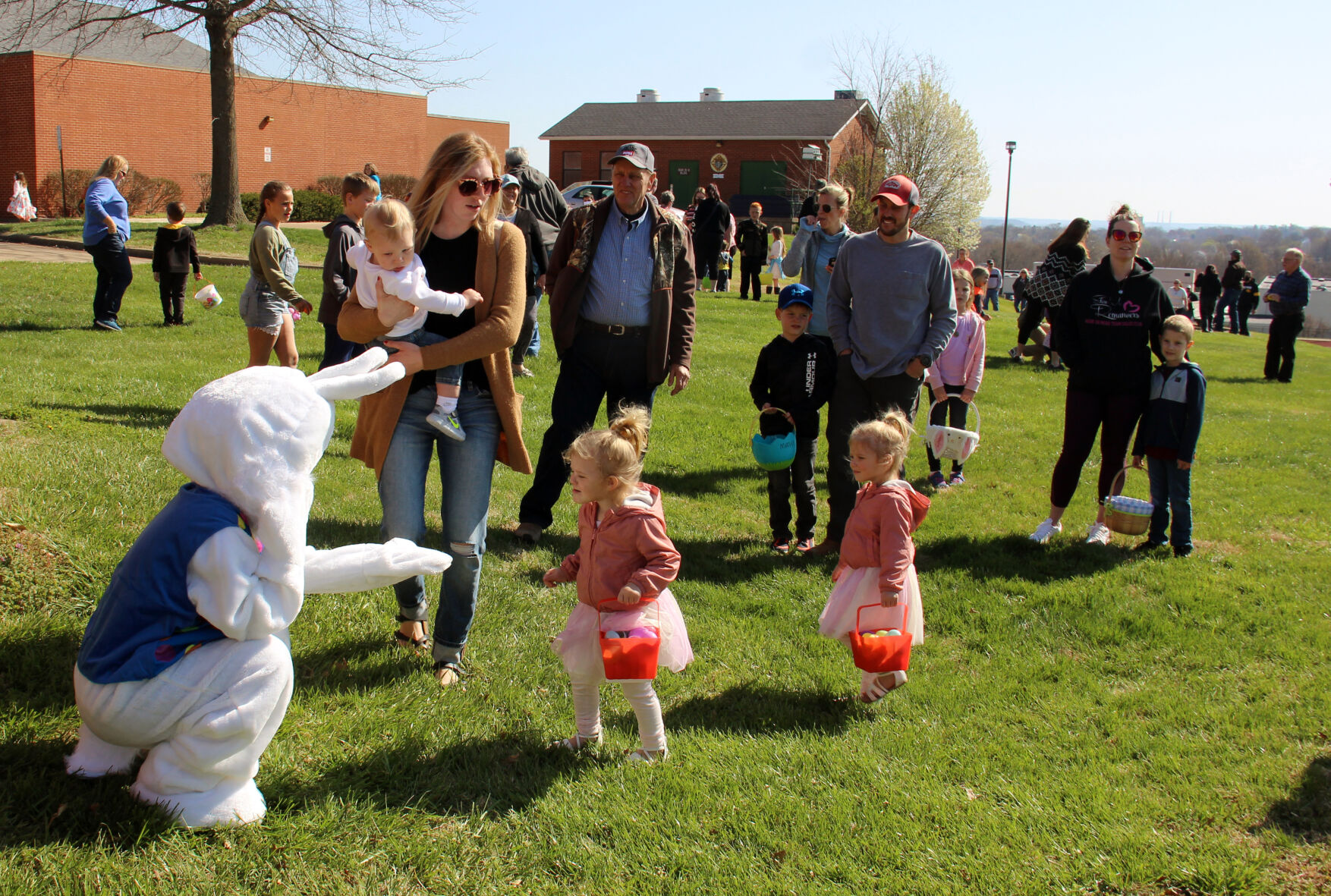 Families gather for an Easter egg hunt